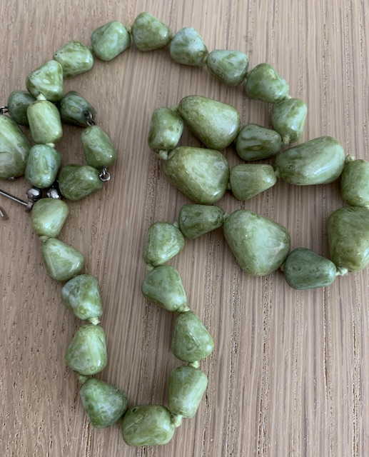 green stone beads