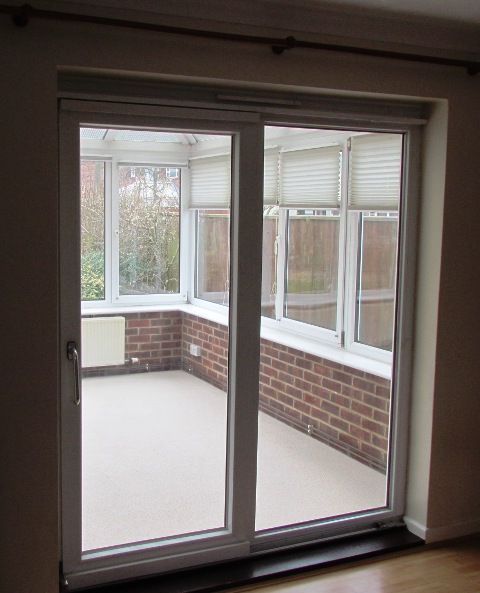 Patio door without curtains or blinds